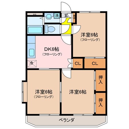 宇治山田駅 徒歩25分 3階の物件間取画像